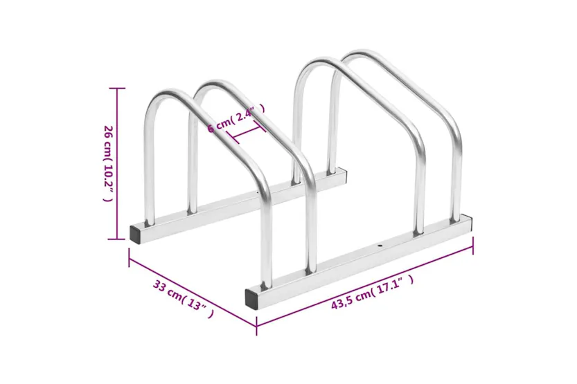 Vidaxl Bike Rack For 2 Bikes Galvanised Steel Vidaxl Bike Rack For 2 Bikes Galvanised Steel