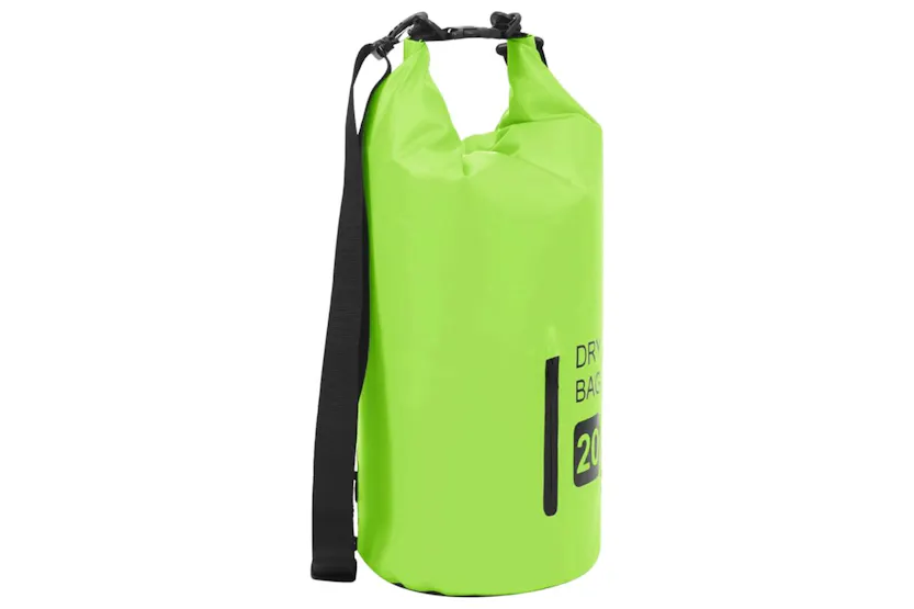 Vidaxl Dry Bag With Zipper Green 20 L Pvc Vidaxl Dry Bag With Zipper Green 20 L Pvc