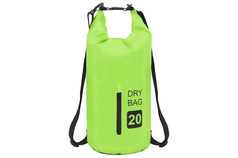 Vidaxl Dry Bag With Zipper Green 20 L Pvc Vidaxl Dry Bag With Zipper Green 20 L Pvc