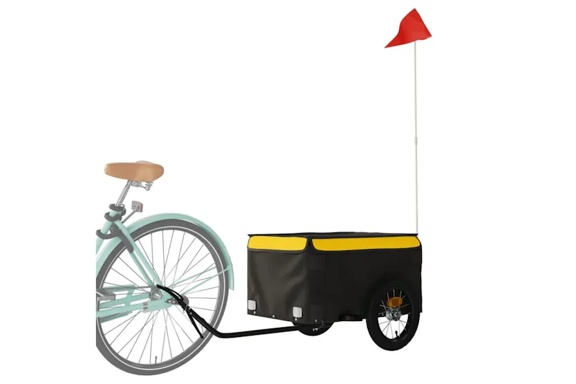 Vidaxl Bike Trailer Black And Yellow 30 Kg Iron Vidaxl Bike Trailer Black And Yellow 30 Kg Iron