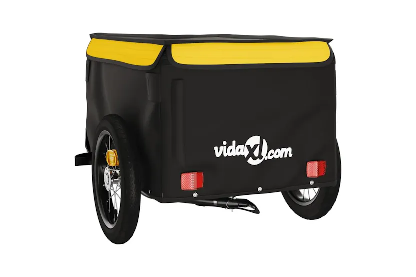 Vidaxl Bike Trailer Black And Yellow 30 Kg Iron Vidaxl Bike Trailer Black And Yellow 30 Kg Iron