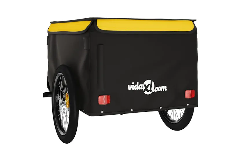 Vidaxl Bike Trailer Black And Yellow 45 Kg Iron Vidaxl Bike Trailer Black And Yellow 45 Kg Iron