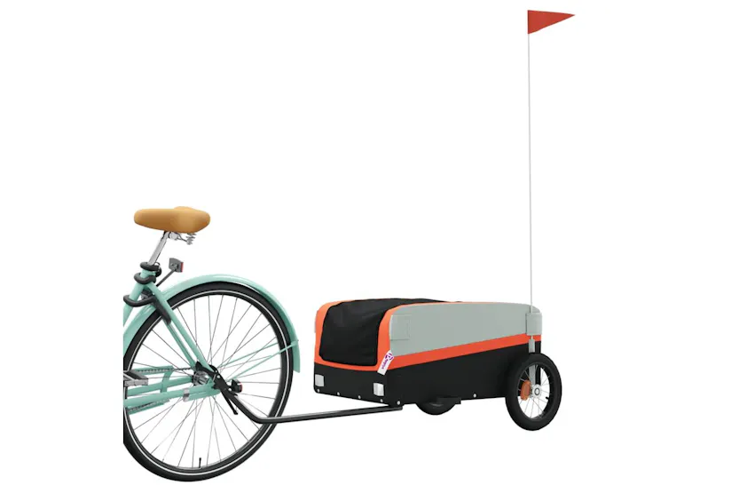 Vidaxl Bike Trailer Black And Orange 30 Kg Iron Vidaxl Bike Trailer Black And Orange 30 Kg Iron