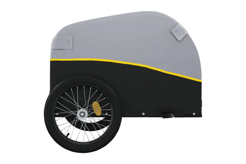 Vidaxl Bike Trailer Black And Yellow 30 Kg Iron Vidaxl Bike Trailer Black And Yellow 30 Kg Iron