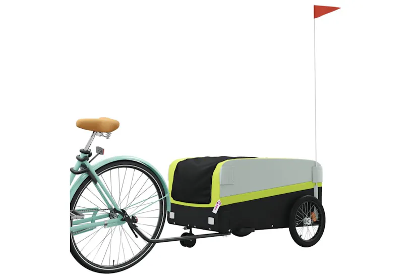 Vidaxl Bike Trailer Black And Green 45 Kg Iron Vidaxl Bike Trailer Black And Green 45 Kg Iron