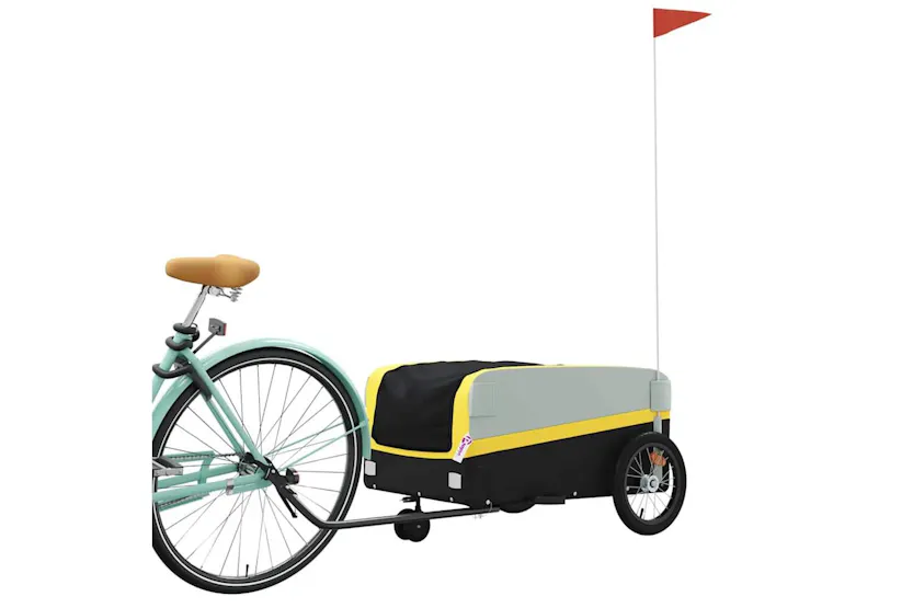 Vidaxl Bike Trailer Black And Yellow 45 Kg Iron Vidaxl Bike Trailer Black And Yellow 45 Kg Iron