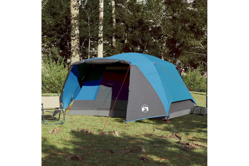 Vidaxl Family Tent With Porch 6-person Blue Waterproof Vidaxl Family Tent With Porch 6-person Blue Waterproof