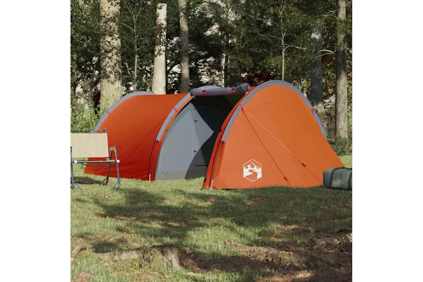 Vidaxl Camping Tent Tunnel 4-person Orange Waterproof Vidaxl Camping Tent Tunnel 4-person Orange Waterproof