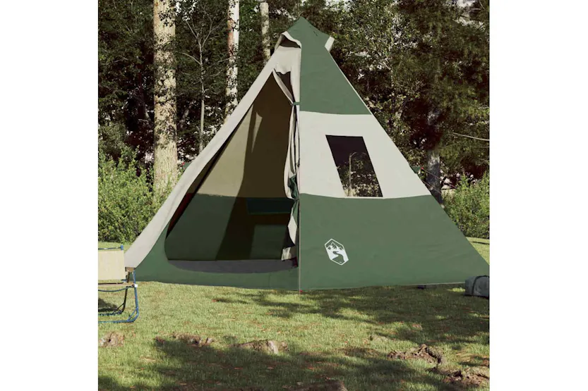 Vidaxl Camping Tent Tipi 7-person Green Waterproof Vidaxl Camping Tent Tipi 7-person Green Waterproof