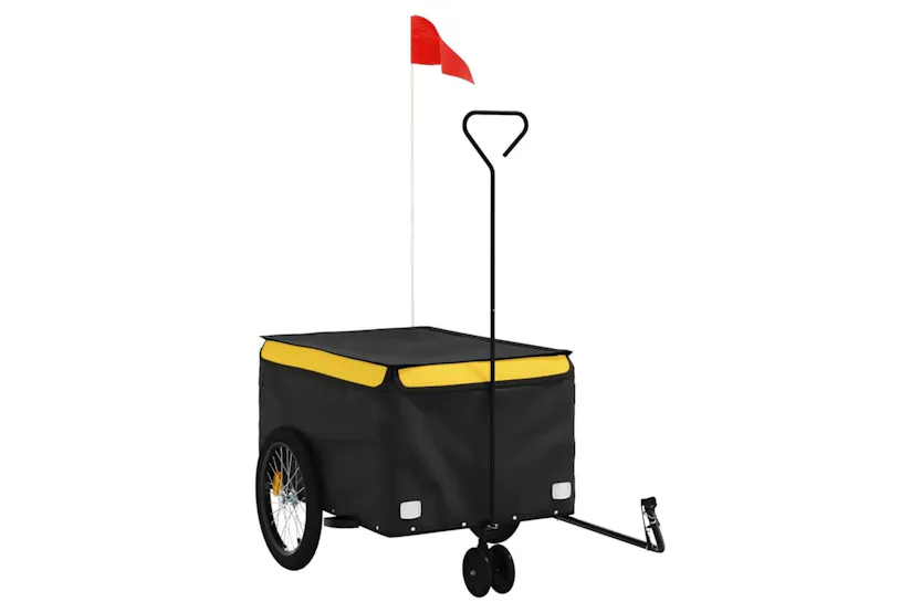 Vidaxl Bike Trailer Black And Yellow 30 Kg Iron Vidaxl Bike Trailer Black And Yellow 30 Kg Iron