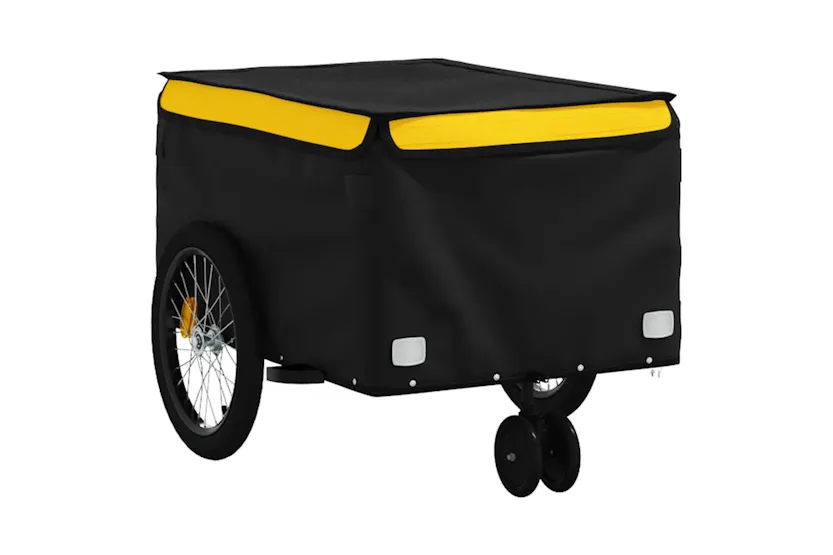 Vidaxl Bike Trailer Black And Yellow 30 Kg Iron Vidaxl Bike Trailer Black And Yellow 30 Kg Iron