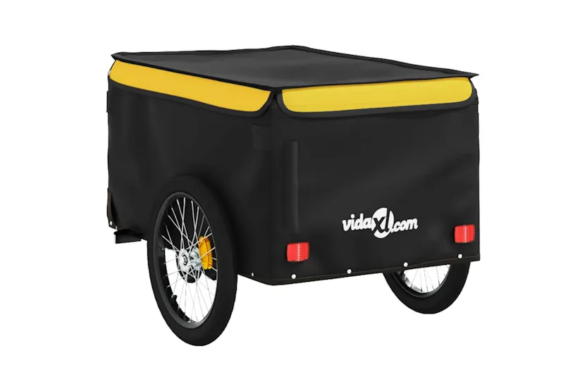 Vidaxl Bike Trailer Black And Yellow 30 Kg Iron Vidaxl Bike Trailer Black And Yellow 30 Kg Iron