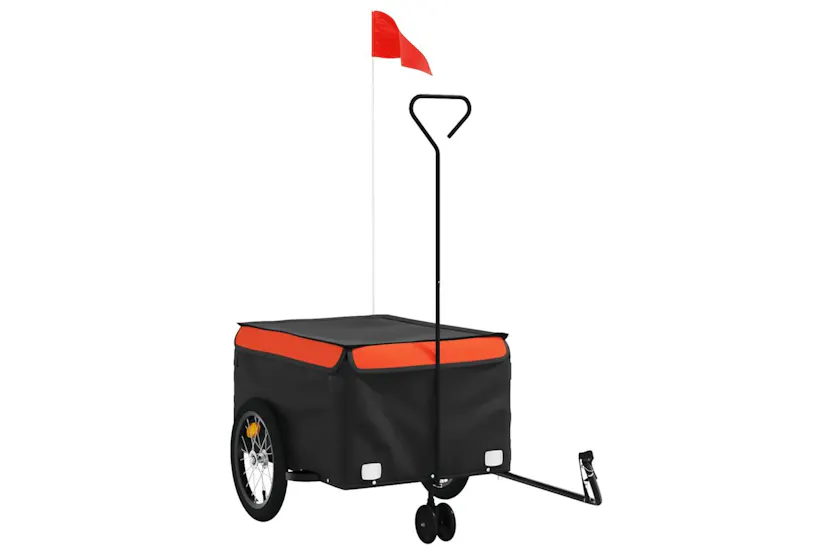 Vidaxl Bike Trailer Black And Orange 45 Kg Iron Vidaxl Bike Trailer Black And Orange 45 Kg Iron
