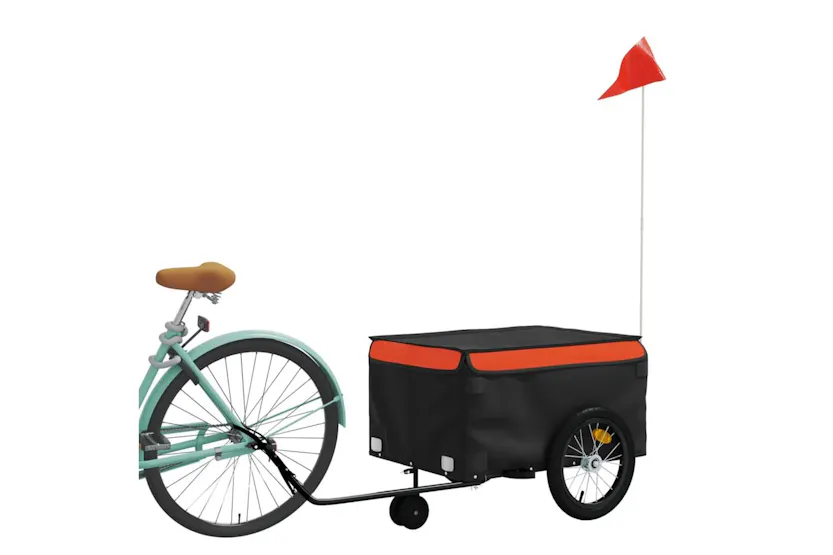 Vidaxl Bike Trailer Black And Orange 45 Kg Iron Vidaxl Bike Trailer Black And Orange 45 Kg Iron