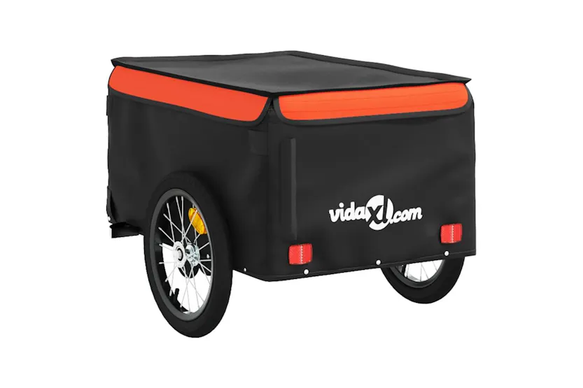 Vidaxl Bike Trailer Black And Orange 45 Kg Iron Vidaxl Bike Trailer Black And Orange 45 Kg Iron