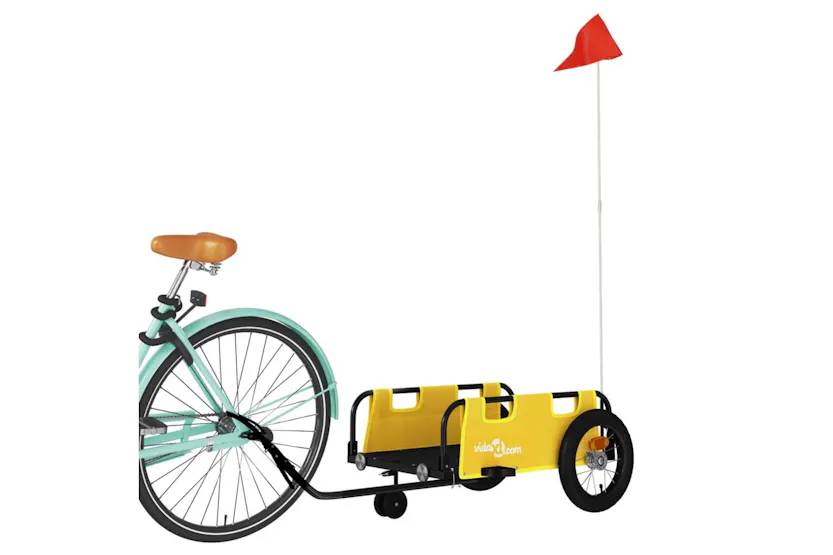 Vidaxl Bike Trailer Yellow Oxford Fabric And Iron Vidaxl Bike Trailer Yellow Oxford Fabric And Iron