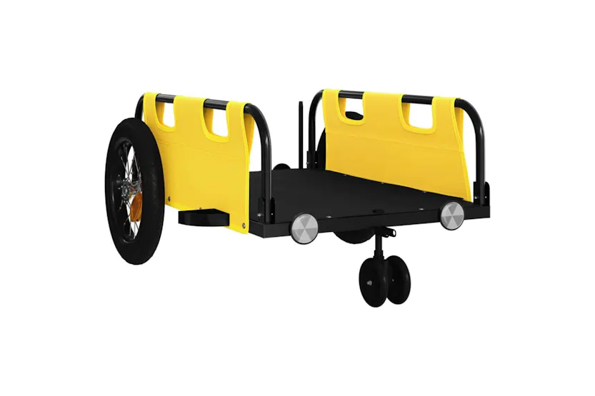 Vidaxl Bike Trailer Yellow Oxford Fabric And Iron Vidaxl Bike Trailer Yellow Oxford Fabric And Iron