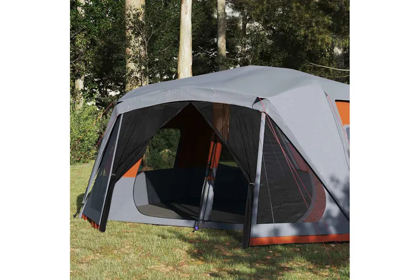 Vidaxl Family Tent 10-person Grey And Orange Quick Release Waterproof Vidaxl Family Tent 10-person Grey And Orange Quick Release Waterproof