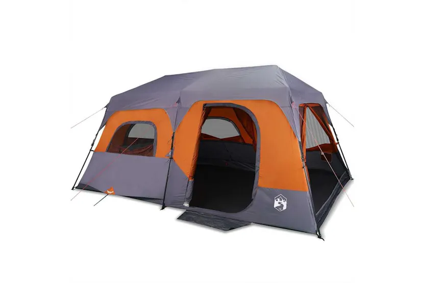 Vidaxl Family Tent 9-person Grey And Orange Quick Release Waterproof Vidaxl Family Tent 9-person Grey And Orange Quick Release Waterproof