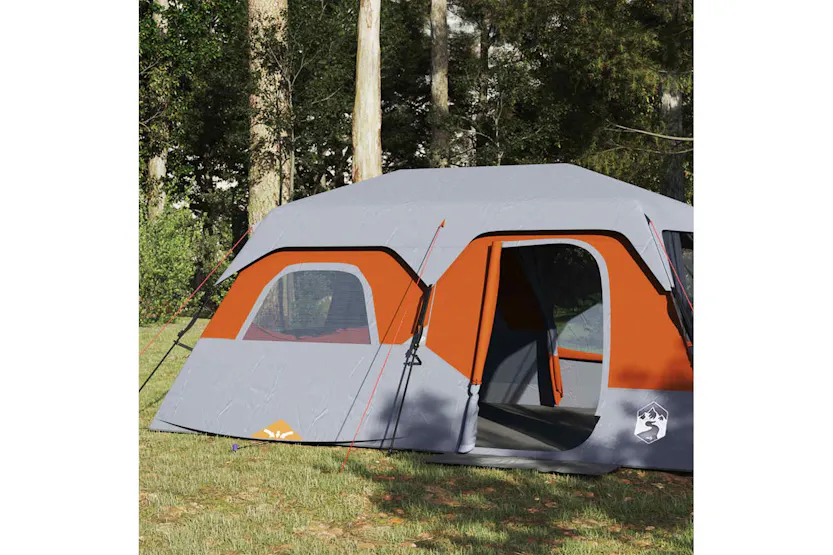 Vidaxl Family Tent 9-person Grey And Orange Quick Release Waterproof Vidaxl Family Tent 9-person Grey And Orange Quick Release Waterproof