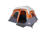 Vidaxl Family Tent With Led 6-person Light Grey And Orange Quick Release Vidaxl Family Tent With Led 6-person Light Grey And Orange Quick Release
