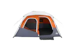 Vidaxl Family Tent With Led 6-person Light Grey And Orange Quick Release Vidaxl Family Tent With Led 6-person Light Grey And Orange Quick Release