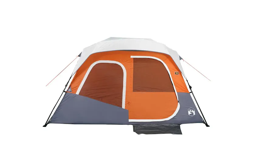 Vidaxl Family Tent With Led 6-person Light Grey And Orange Quick Release Vidaxl Family Tent With Led 6-person Light Grey And Orange Quick Release