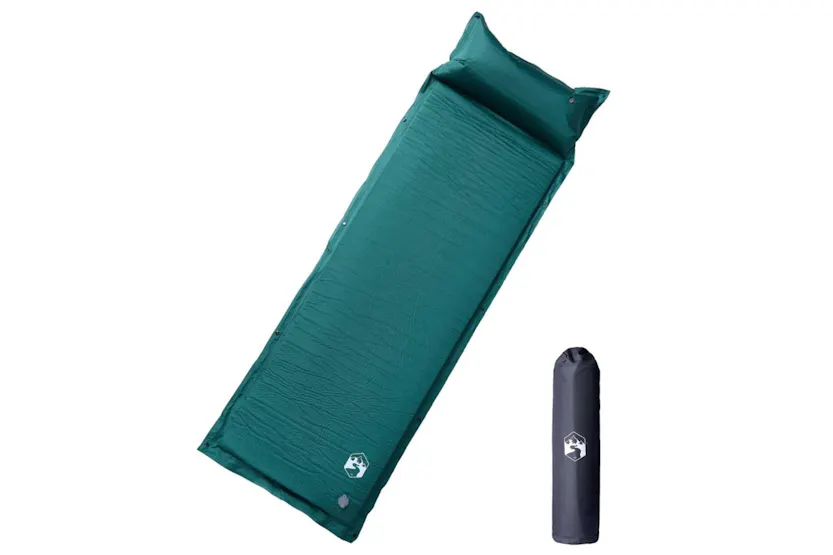 Vidaxl Self Inflating Camping Mattress With Pillow 1-person Green Vidaxl Self Inflating Camping Mattress With Pillow 1-person Green