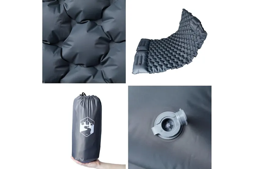 Vidaxl Self Inflating Camping Mattress With Pillows 2-person Grey Vidaxl Self Inflating Camping Mattress With Pillows 2-person Grey