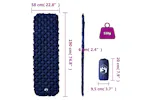 Vidaxl Inflating Camping Mattress 1-person Navy Blue 190x58x6 Cm Vidaxl Inflating Camping Mattress 1-person Navy Blue 190x58x6 Cm