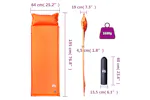Vidaxl Self Inflating Camping Mattress With Pillow 1-person Orange Vidaxl Self Inflating Camping Mattress With Pillow 1-person Orange