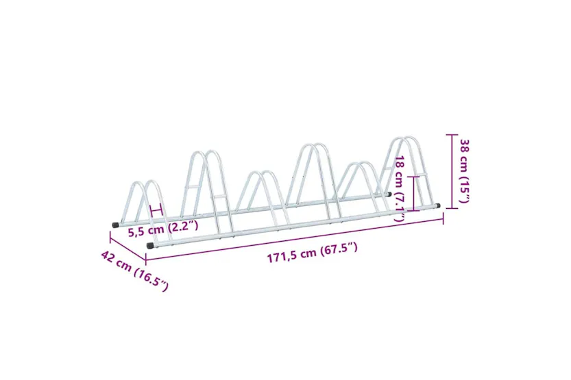 Vidaxl Bicycle Stand For 6 Bikes Floor Freestanding Galvanised Steel Vidaxl Bicycle Stand For 6 Bikes Floor Freestanding Galvanised Steel