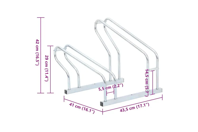Vidaxl Bicycle Stand For 2 Bikes Floor Freestanding Galvanised Steel Vidaxl Bicycle Stand For 2 Bikes Floor Freestanding Galvanised Steel