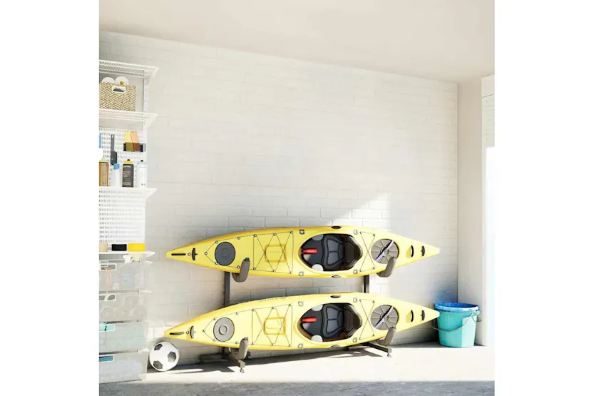 Vidaxl Kayak Storage Rack For 2 Kayakâ 250x57x127.5 Cmâ steel Vidaxl Kayak Storage Rack For 2 Kayakâ 250x57x127.5 Cmâ steel