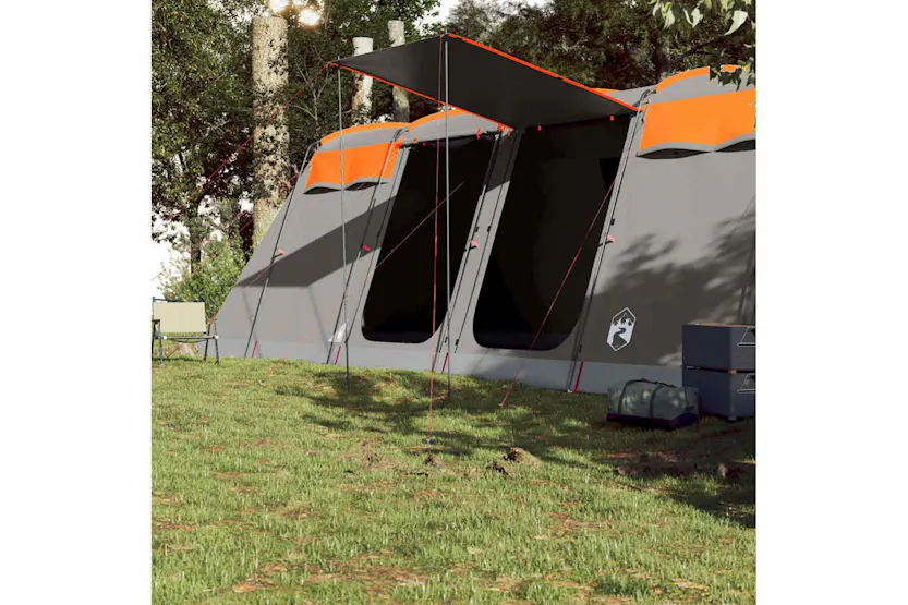 Vidaxl Family Tent Tunnel 8-person Grey And Orange Waterproof Vidaxl Family Tent Tunnel 8-person Grey And Orange Waterproof
