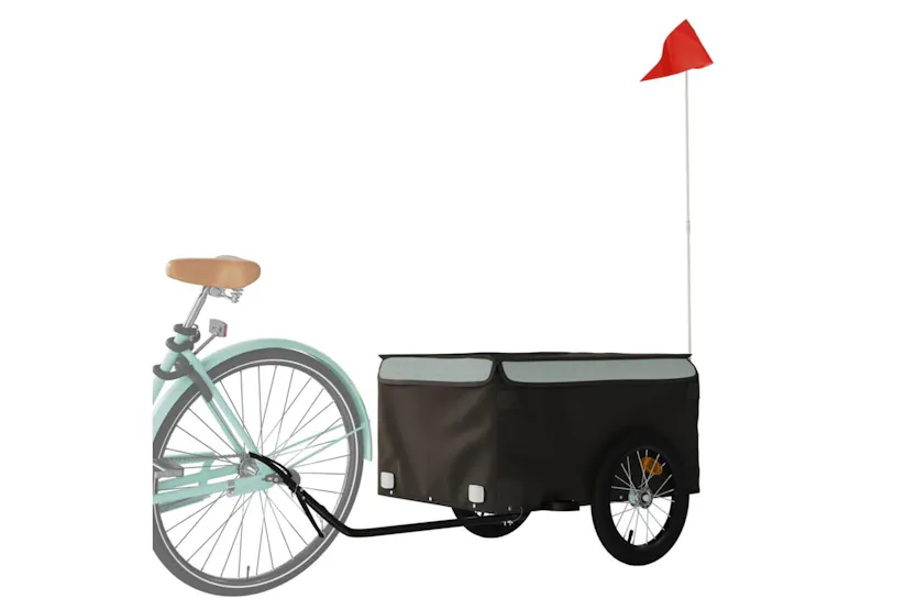 Vidaxl Bike Trailer Black And Grey 45 Kg Iron Vidaxl Bike Trailer Black And Grey 45 Kg Iron