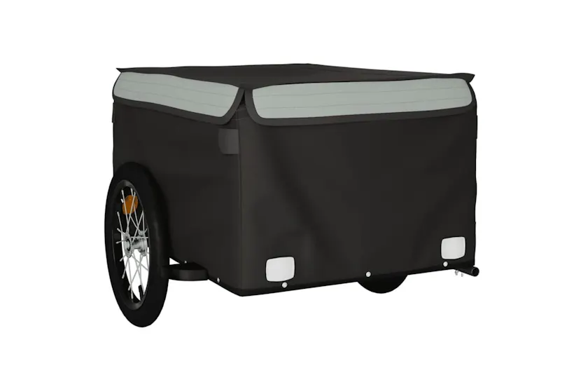 Vidaxl Bike Trailer Black And Grey 45 Kg Iron Vidaxl Bike Trailer Black And Grey 45 Kg Iron
