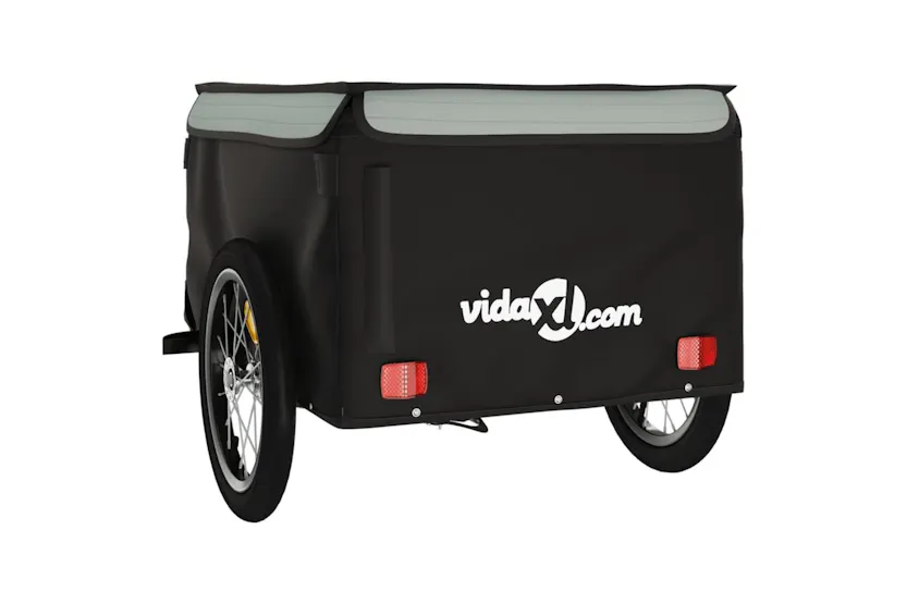 Vidaxl Bike Trailer Black And Grey 45 Kg Iron Vidaxl Bike Trailer Black And Grey 45 Kg Iron
