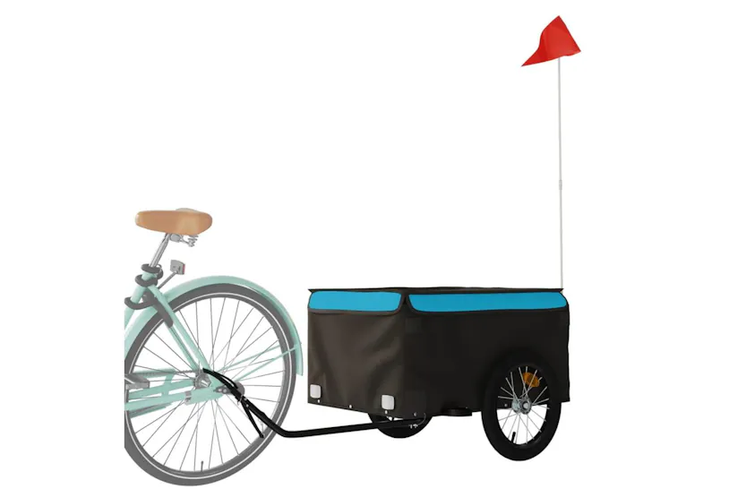Vidaxl Bike Trailer Black And Blue 45 Kg Iron Vidaxl Bike Trailer Black And Blue 45 Kg Iron