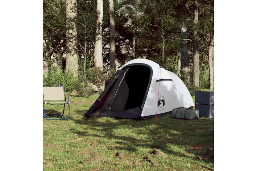 Vidaxl Camping Tent Tunnel 2-person White Blackout Fabric Waterproof Vidaxl Camping Tent Tunnel 2-person White Blackout Fabric Waterproof