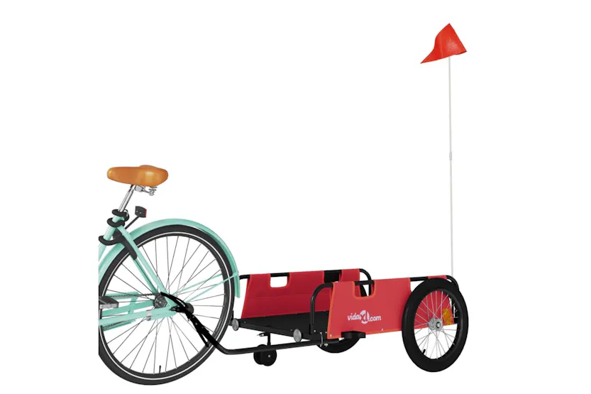 Vidaxl Bike Trailer Red And Black Oxford Fabric And Iron Vidaxl Bike Trailer Red And Black Oxford Fabric And Iron