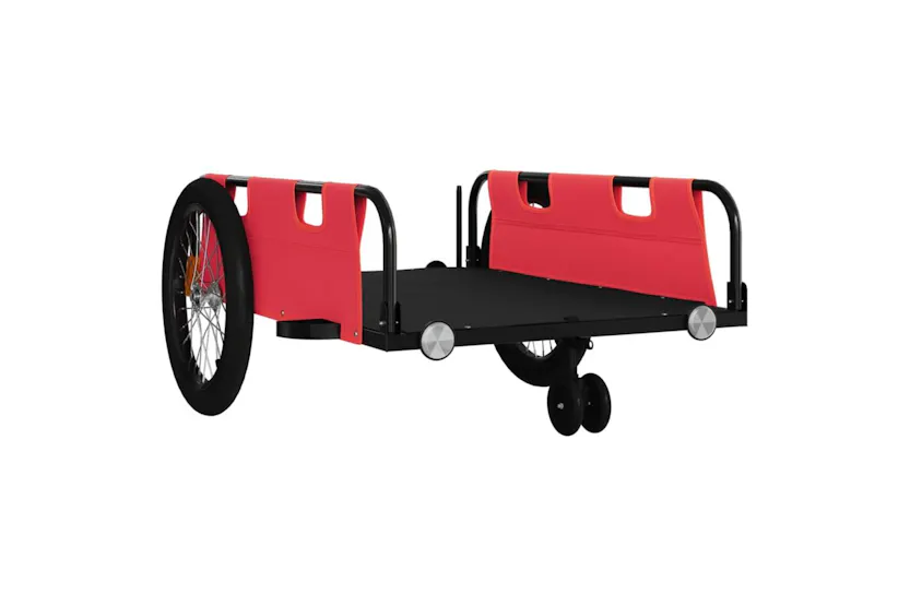 Vidaxl Bike Trailer Red And Black Oxford Fabric And Iron Vidaxl Bike Trailer Red And Black Oxford Fabric And Iron