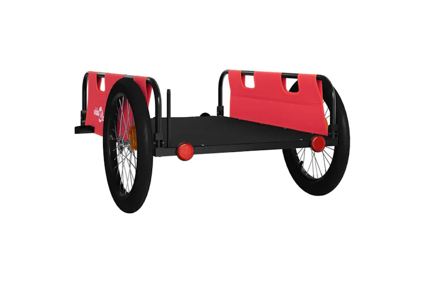Vidaxl Bike Trailer Red And Black Oxford Fabric And Iron Vidaxl Bike Trailer Red And Black Oxford Fabric And Iron