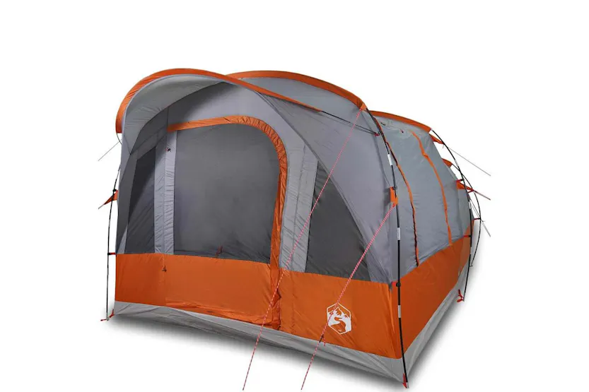 Vidaxl Camping Tent Tunnel 3-person Grey And Orange Waterproof Vidaxl Camping Tent Tunnel 3-person Grey And Orange Waterproof
