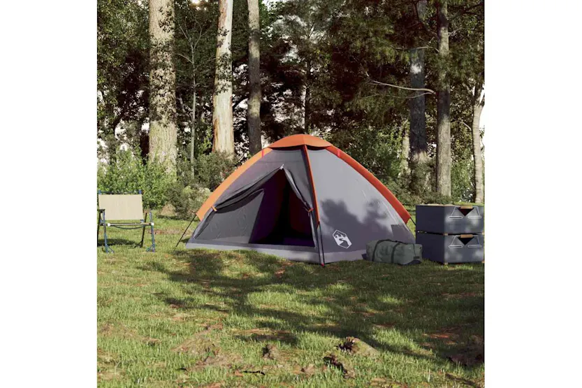 Vidaxl Camping Tent Dome 2-person Grey And Orange Waterproof Vidaxl Camping Tent Dome 2-person Grey And Orange Waterproof