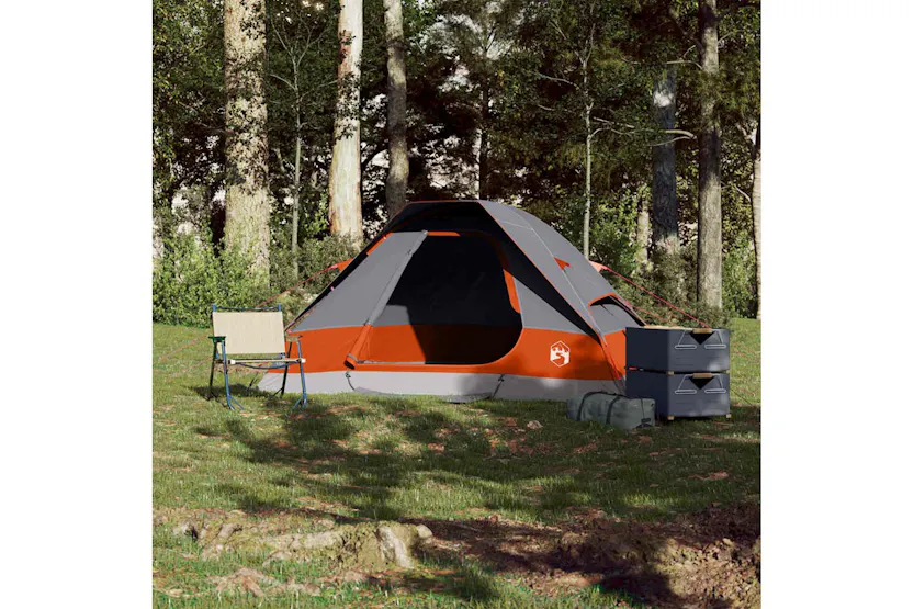Vidaxl Camping Tent Dome 2-person Grey And Orange Waterproof Vidaxl Camping Tent Dome 2-person Grey And Orange Waterproof