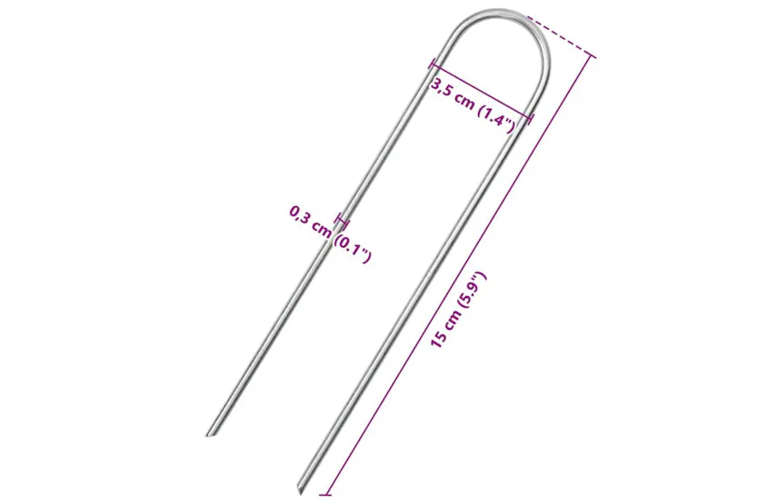 Vidaxl Ground Pegs U Shape 50 Pcs 15x3.5 Cm Galvanised Steel Vidaxl Ground Pegs U Shape 50 Pcs 15x3.5 Cm Galvanised Steel