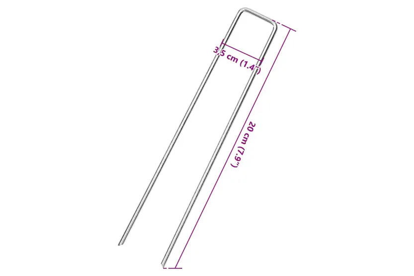 Vidaxl Ground Pegs U Shape 50 Pcs 20x3.5 Cm Galvanised Steel Vidaxl Ground Pegs U Shape 50 Pcs 20x3.5 Cm Galvanised Steel
