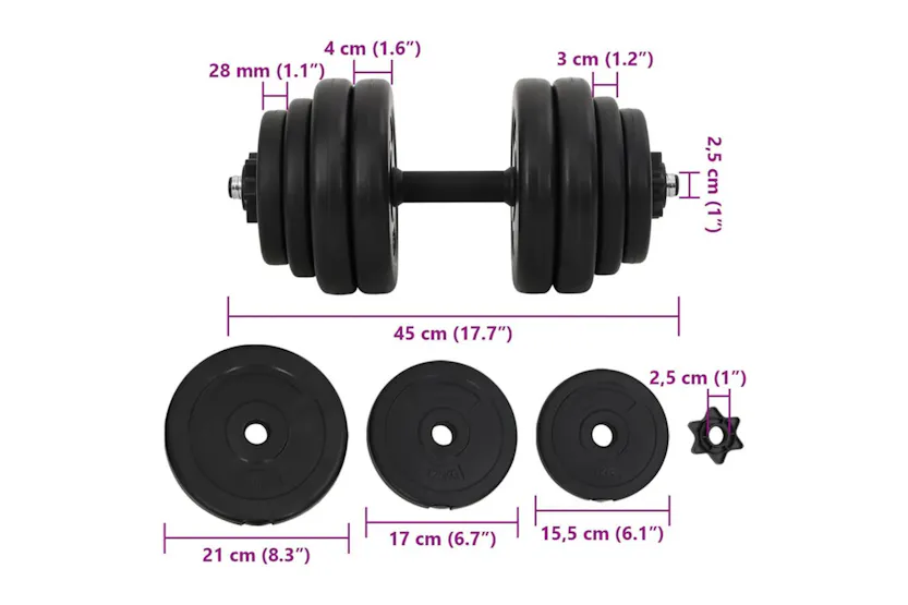 Vidaxl 1 X Dumbbells 15kg. Vidaxl 1 X Dumbbells 15kg.