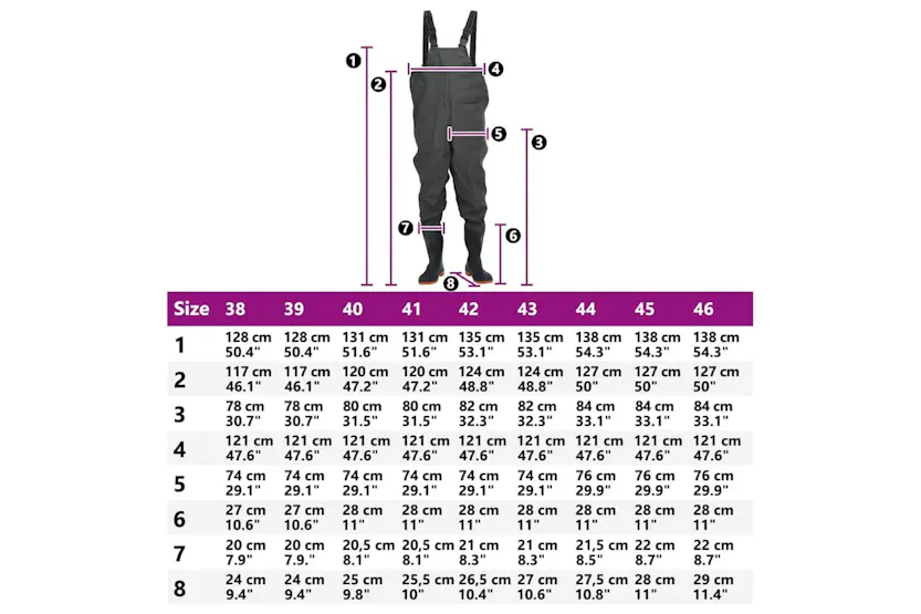 Vidaxl Chest Waders With Boots Dark Green Size 38 Vidaxl Chest Waders With Boots Dark Green Size 38
